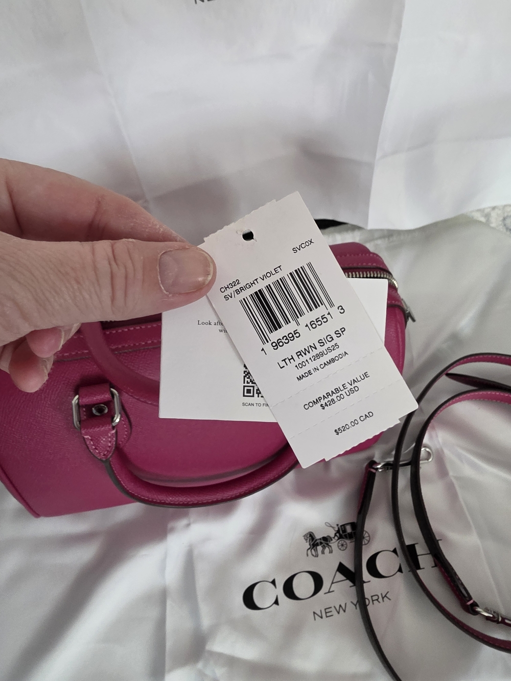 Coach Crossgrain Leather Rowan Satchel in Raspberry Pink - Picture 4 of 7